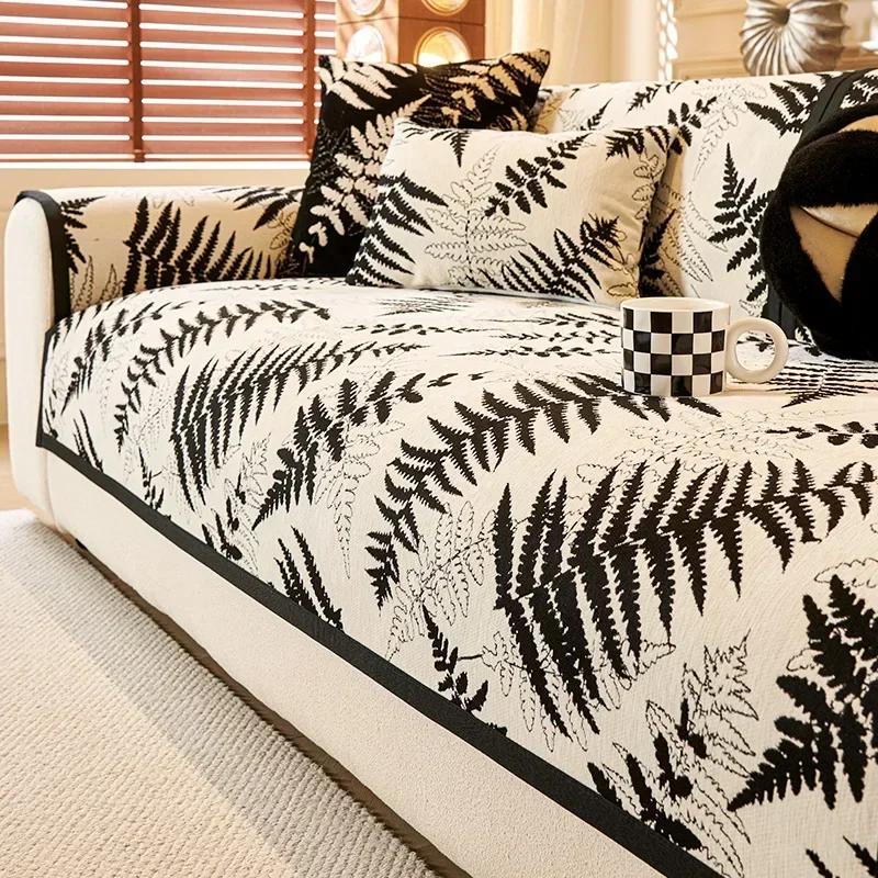 Chenille Sofa Cushion Mat Non-slip Four Seasons Sofa Cover for Living Room Universal Couch Covers Blanket Christmas Decorations