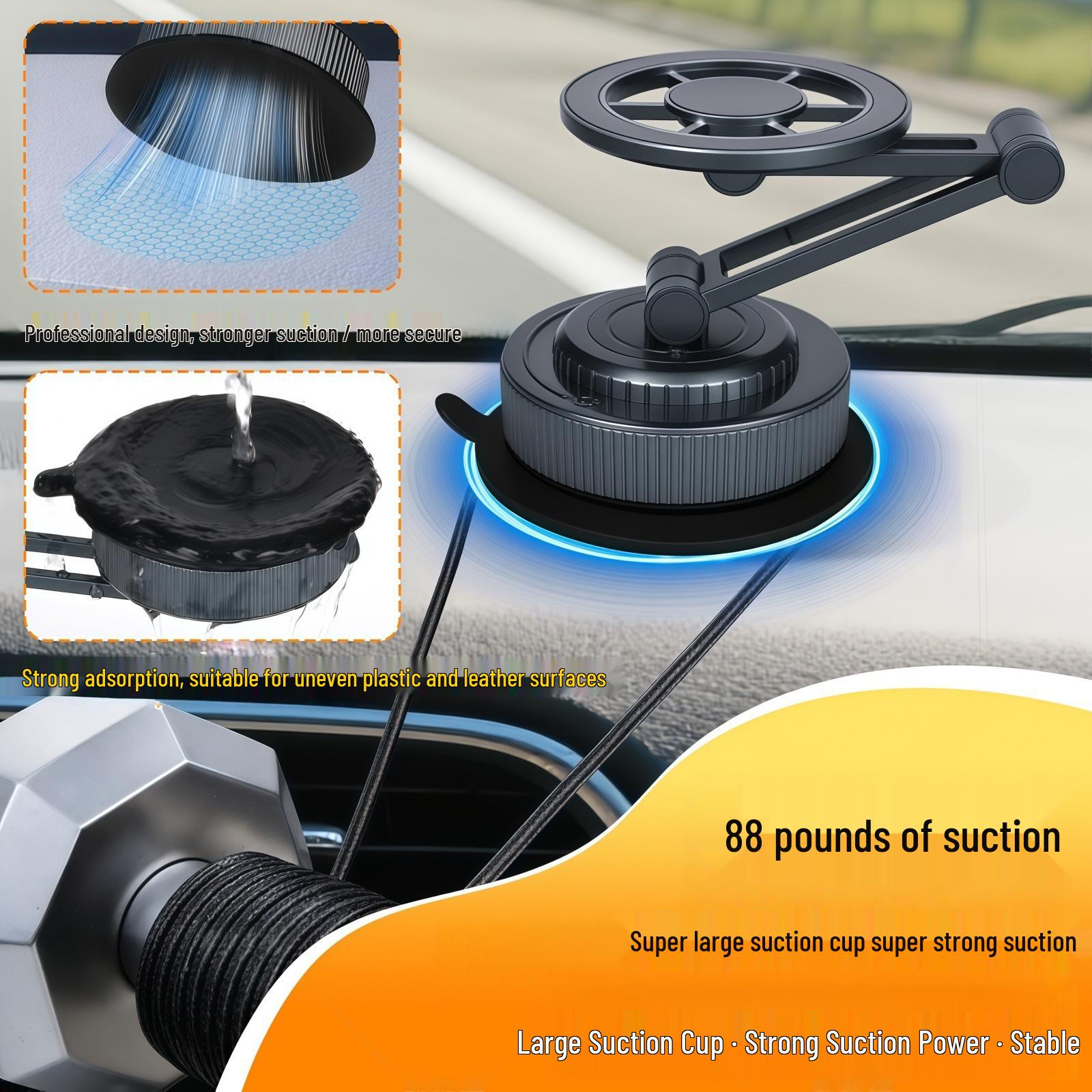 

Strong Magnetic Car Phone Holder with Suction Cup, 360° Adjustable Long Arm for Dashboard/Windshield Gray-Blue Long Arm Metal Suction Holder