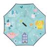 Umbrella, Reverse Umbrella, Double-Layer Hands-Free Long-Handled Children's Umbrella, Cute Cartoon Umbrella for Primary School Students, Rain or
