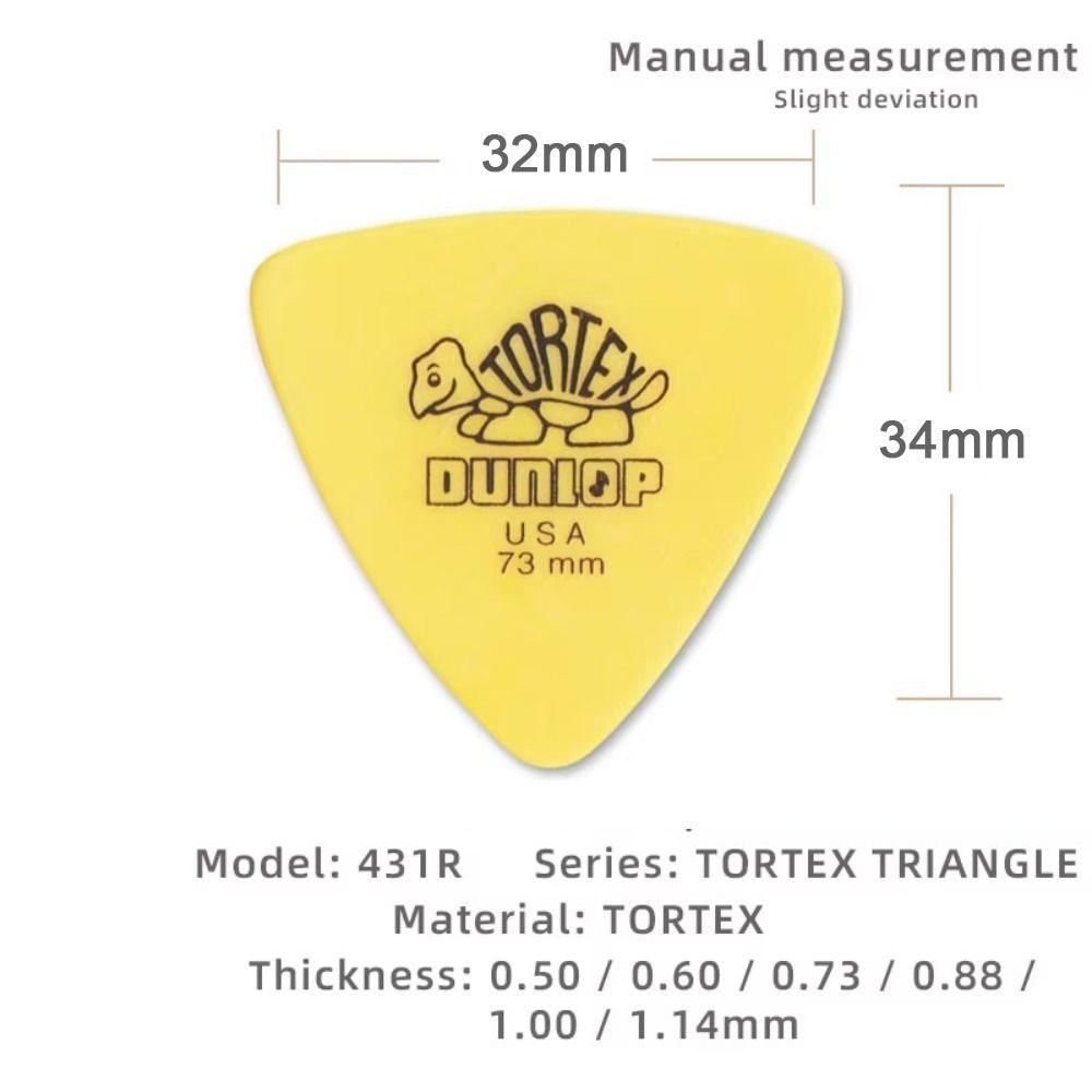 10pcs Guitar Delrin Dunlop Guitar Picks 0.5/0.6/0.73/0.88/1.0/1.14MM Anti-slip Style Electric Guitar Picks Triangle Picks