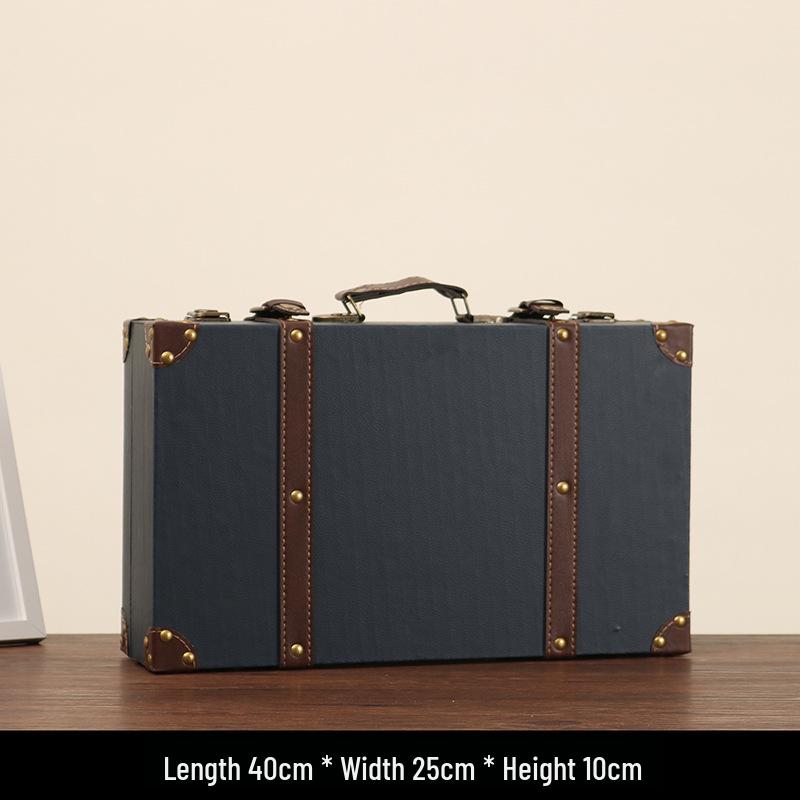 Vintage American Retro Leather-Wooden Suitcase Display and Photography Prop