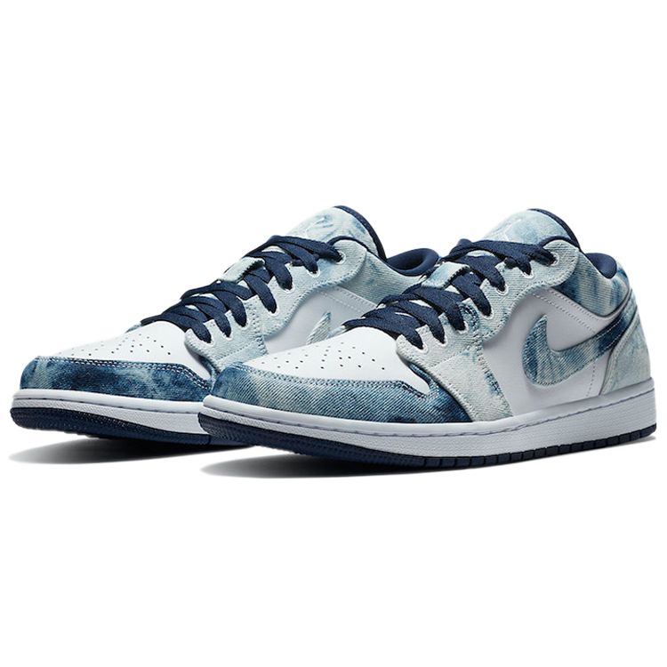 Tênis Masculino Air Jordan 1 Low SE Washed Denim Azul Azul-Lavado Branco CZ8455-100