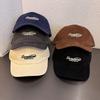 Retro Short Brim Men Baseball Cap Solid Color Letter Embroidery Sun Hat Casual Women Adjustable Duck Tongue Cap