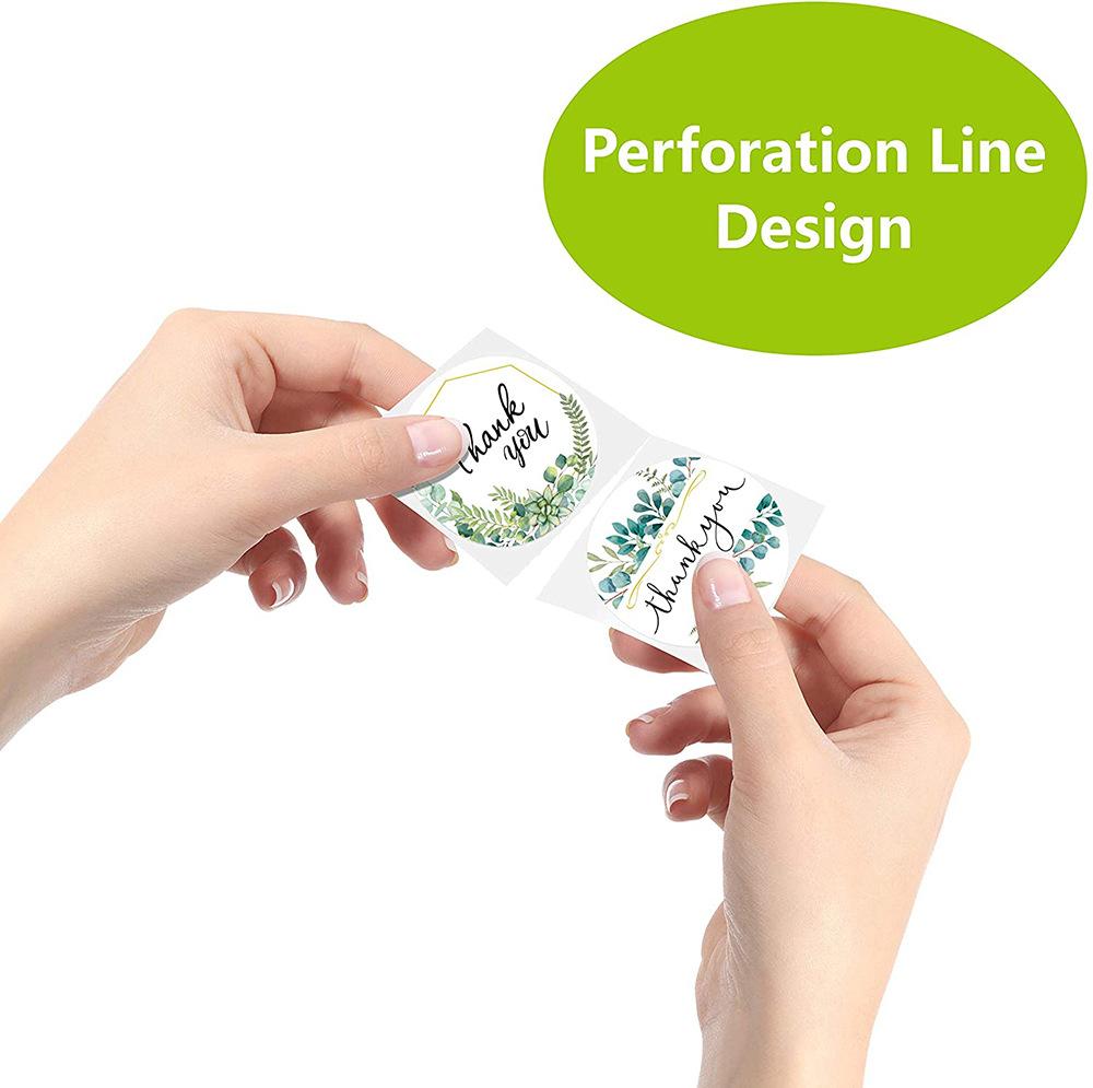 50-500Pcs High-Quality Green High-Quality Leaves High-Quality Thank High-Quality You High-Quality Stickers 1Inch High-Quality Sealing High-Quality