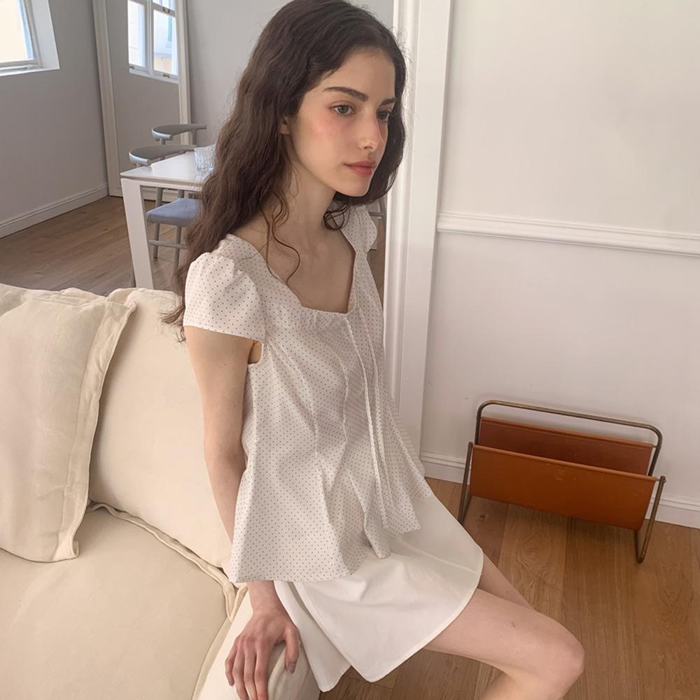 Lilisu Sola Blouse / Ivory Dot