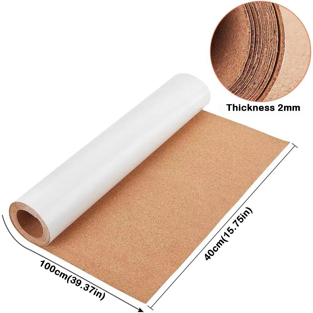 1m Self-Adhesive Cork Roll 2mm Thick Square Cork Pad Photo Wall Sticker