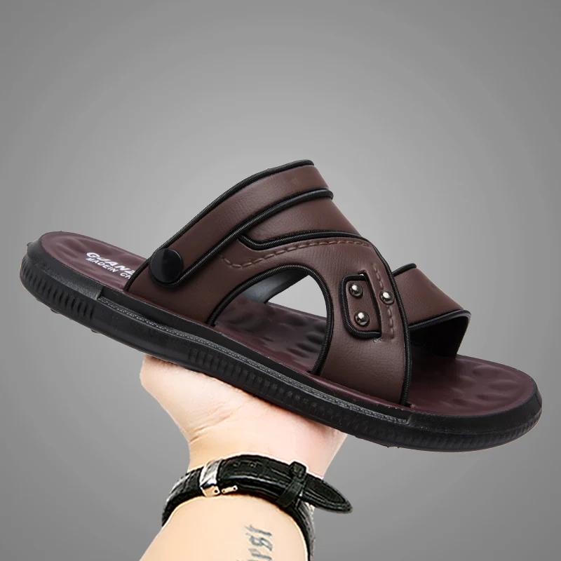 Summer Men Sandals Open Toe Flat Mens Casual Shoes Outdoor Walking Sandals for Men Beach Shoes Men Slippers