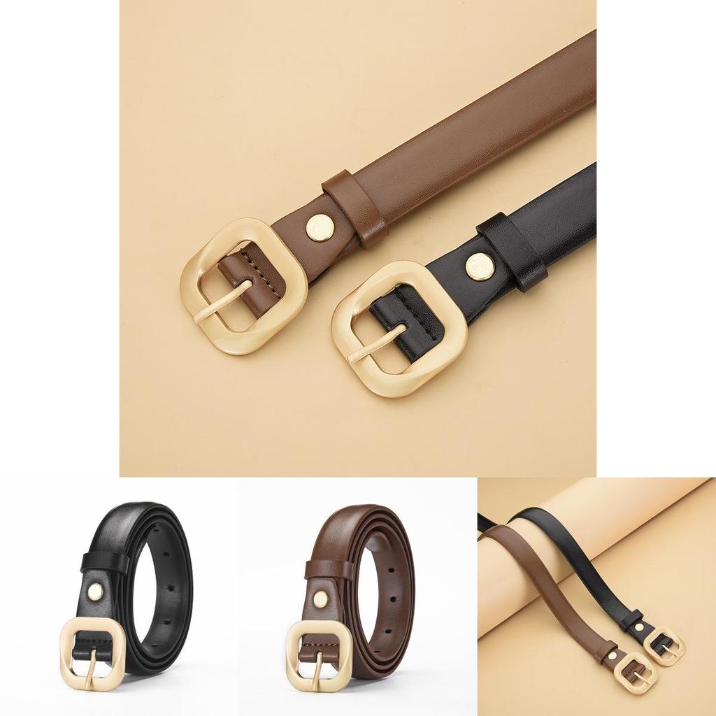 Simple Pu Leather Belt With Alloy Pin Fastener For Modern And Casual Attire