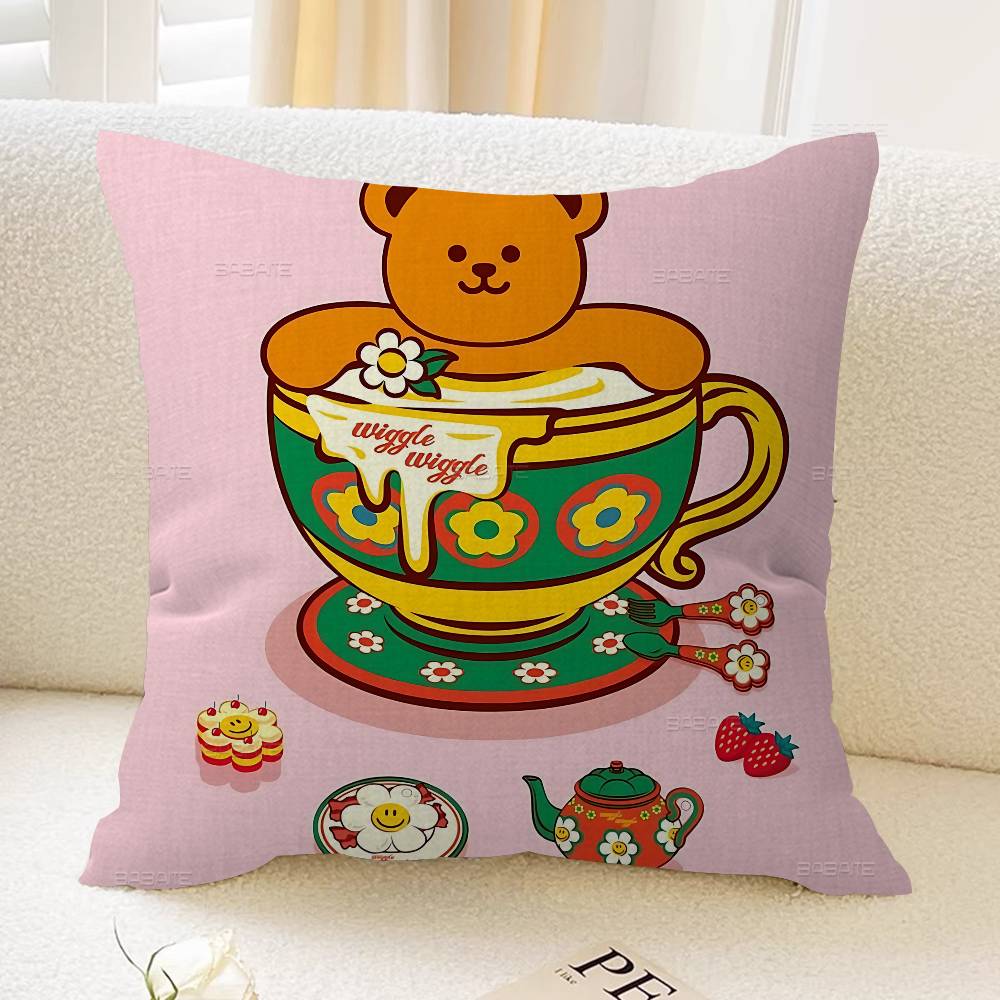 Popular Logo W-Wiggle Pillow Cover For Bedroom Room And Living Room Sofa Decorative Cushion Cover