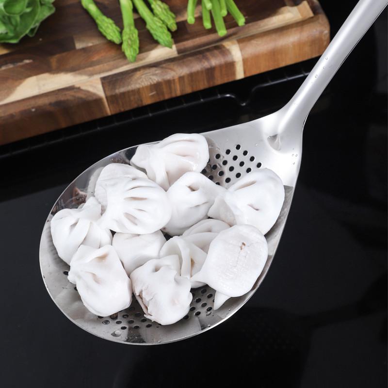 304 Stainless Steel Filter Spoon with Comfort Handle and Hanging Holes Strainer Skimmer for Kitchen Cooking Draining and Frying