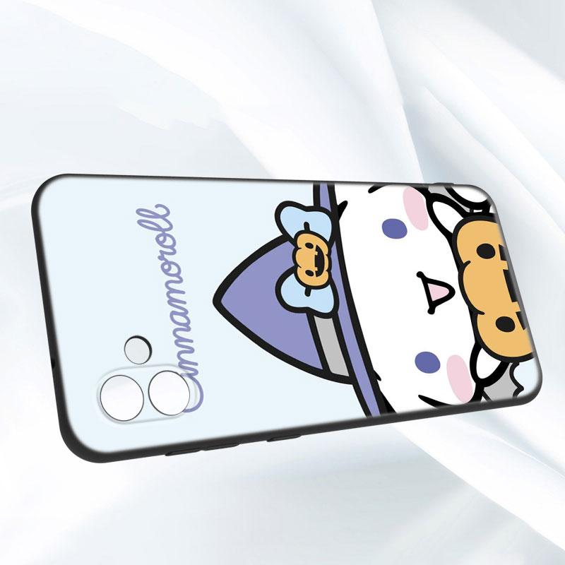 Kawaii Cinnamoroll Black Silicone Phone Case For Samsung Galaxy A01 A03 Core A04 E A02 A05 A10 A20 A21 A30 A50 S A6 A8 Plus A7