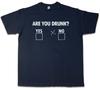 ARE YOU DRUNK T-SHIRT Yes No Cross Fun Drinker Boose Hangover Barfly Party-
