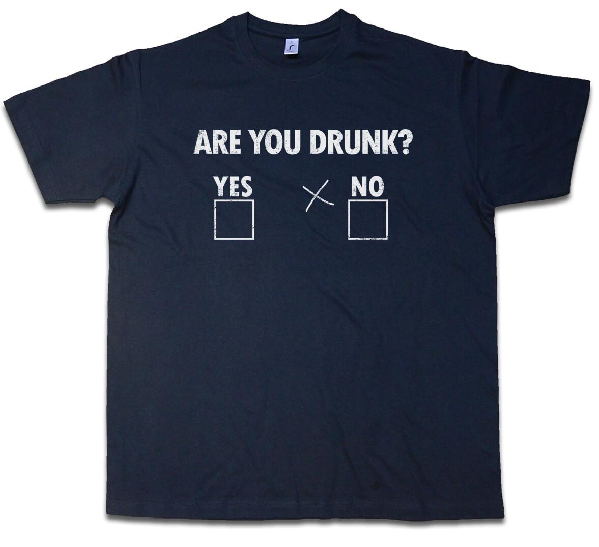 ARE YOU DRUNK T-SHIRT Yes No Cross Fun Drinker Boose Hangover Barfly Party- L