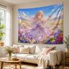 Pastel Galaxy Anime Girl Aesthetic Tapestry Soft Dreamy Starry Cartoon Wall Hanging Teen Dorm Bedroom Otaku Home Wall Decor