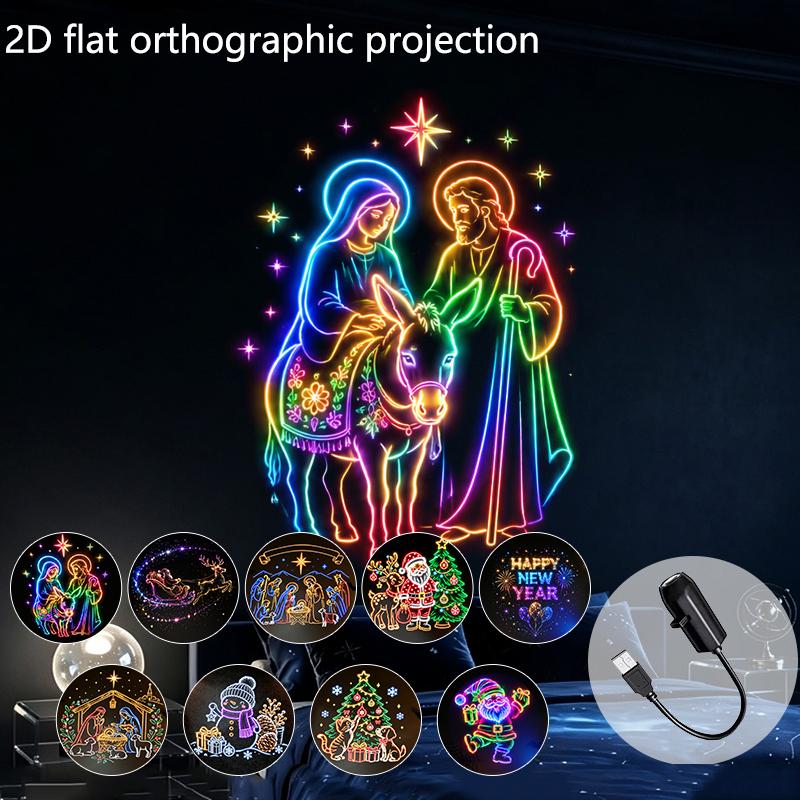 Weihnachts-Projektorlicht Modi Schaltbare Muster USB-Projektor Atmosphärenlicht Feierparty Decke Weihnachten Deko