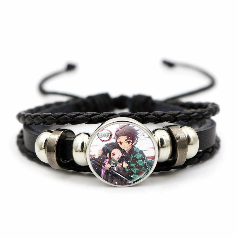 Demon Slayer Figur Armbånd Tanjiro Nidouzi Inosuke Zenitsu Mini Actionfigur Kunst Foto Anheng Lærarmbånd for Fans Gave