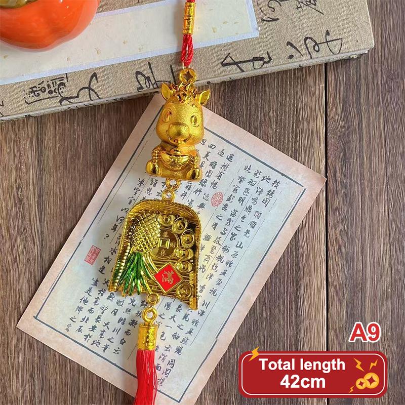 2026 Year Of The Horse Wall Hanging Ornament  Year Lucky Decoration Housewarming Green Plant Potted Small Pendant Gifts