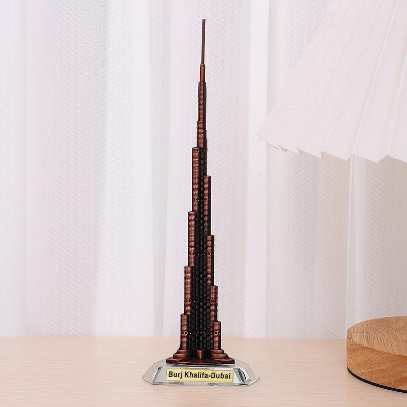 Burj Khalifa Metal Souvenir Model - Dubai Tower Architectural Ornament