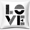 Black and White English Sentence Series Printed Square Home Decor Pillow Cover Car Sofa Cushion