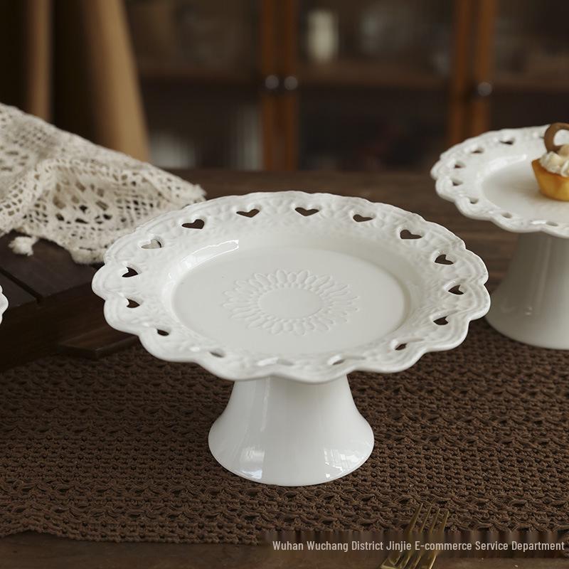 European Ceramic High-Footed Fruit & Dessert Tray