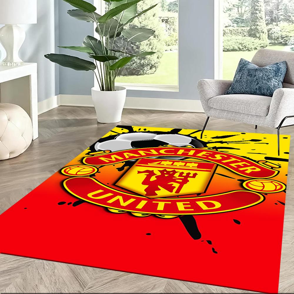 Manchester Fans Square rugs are a great choice for living rooms, bedrooms, home décor, and as gifts.