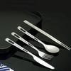 Titanium Tableware Set Household 4 In 1 Dinnerware Knife and Fork Spoon Travel Vajilla Camping Portable Supplies Fork Spoon Set