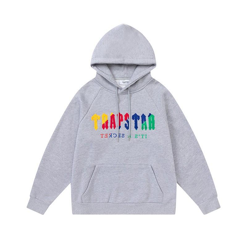 Mens Gradient Letter Tiger Head Embroidered Hoodie Jogger Set Streetwear Winter Outfit