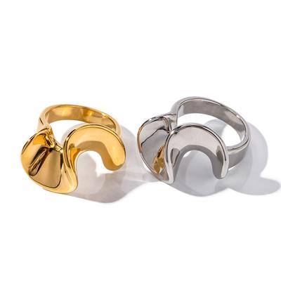 Youthway Stainless Steel Golden Wavy Skirt Ruffle Ring  Gold Color High Quality Rust Proof Waterproof Jewelry Women Gala