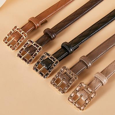 Women'S Belt Leather Fashion Pin Buckle Thin Belt Women'S Casual Decoration Women'S Belt 2.0Cm