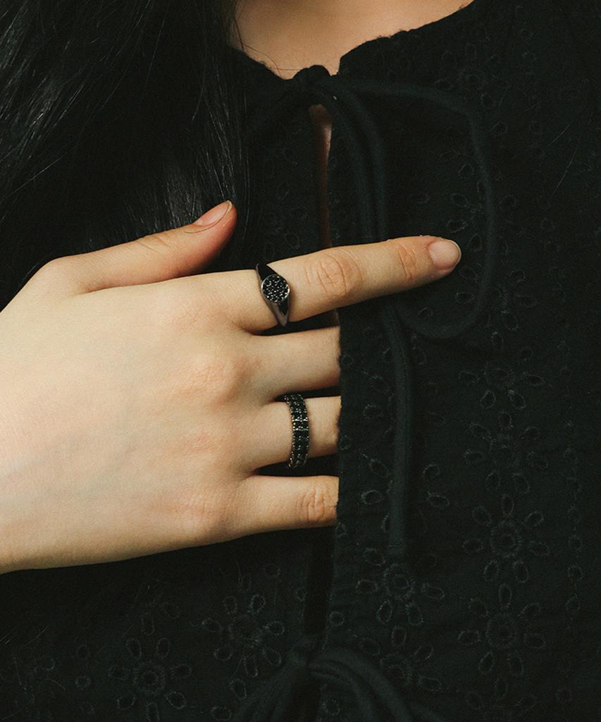 Smgt Signet Series Flat Ring #5 [Black]