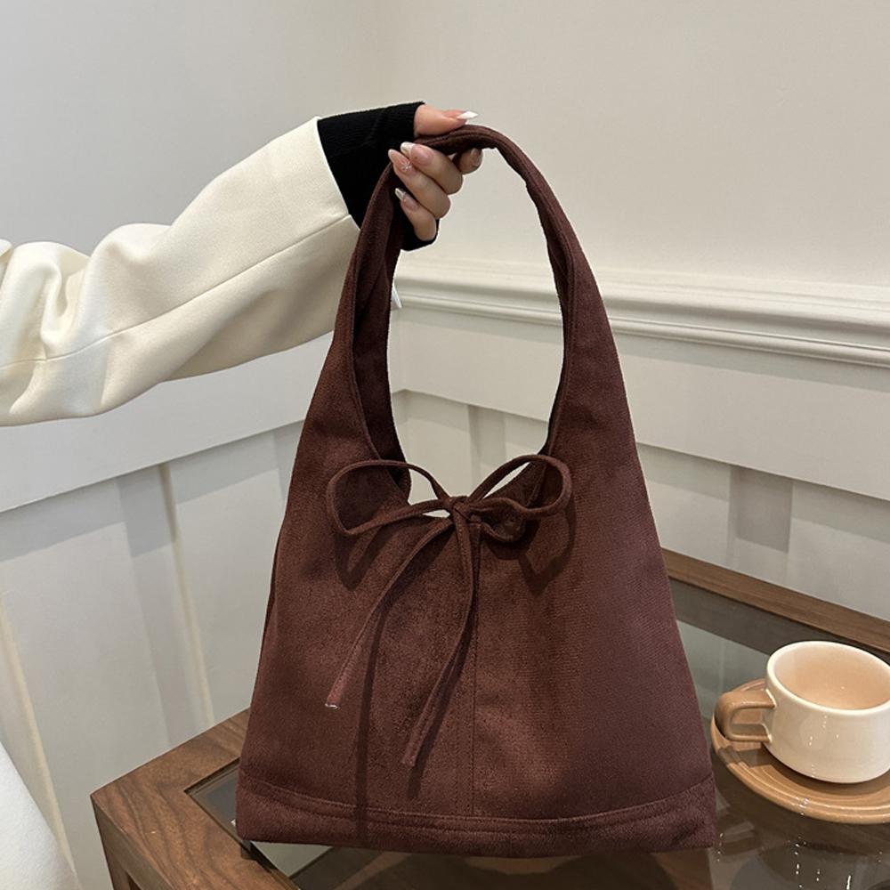 Vintage Shoulder Bag Solid Color Fashi Underarm Bag Large Capacity Handbag Versatile Women'S Bucket Bag For Travel Shopping