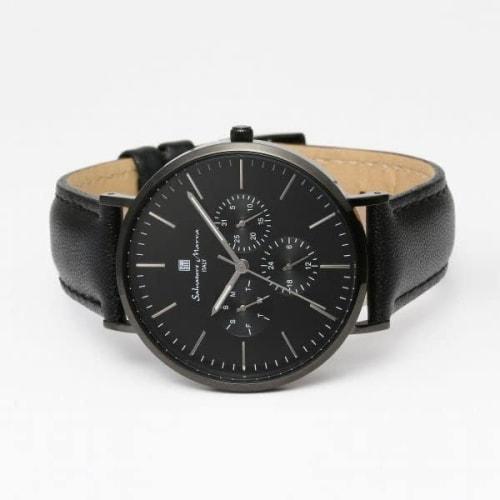 Salvatore Marra Stainless Steel Multi-Calendar SM22102-BKBK Men's