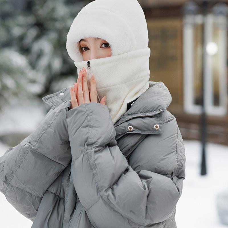 

Зимняя велосипедная ветрозащитная шапка-шарф интегрированная женская бархатная теплая маска шапка-ушанка велосипедная холод Average size 56-58cm