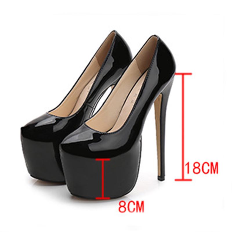 Comemore Women Sexy Heels Women Platfrom Black Red Nightclub Large Size Super High Heels Shoe for Women Pumps Talons Femmes
