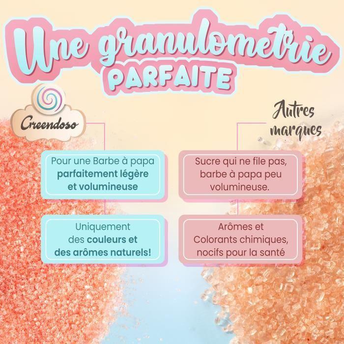 Sucre Barbe à Papa Fraise 500 Gr ( Arôme et Colorant Naturel), Poudre Barbapapa pour Machine