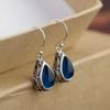 Teardrop Retro Distressed Antique Silver Tibetan Earrings In Ethnic Style
