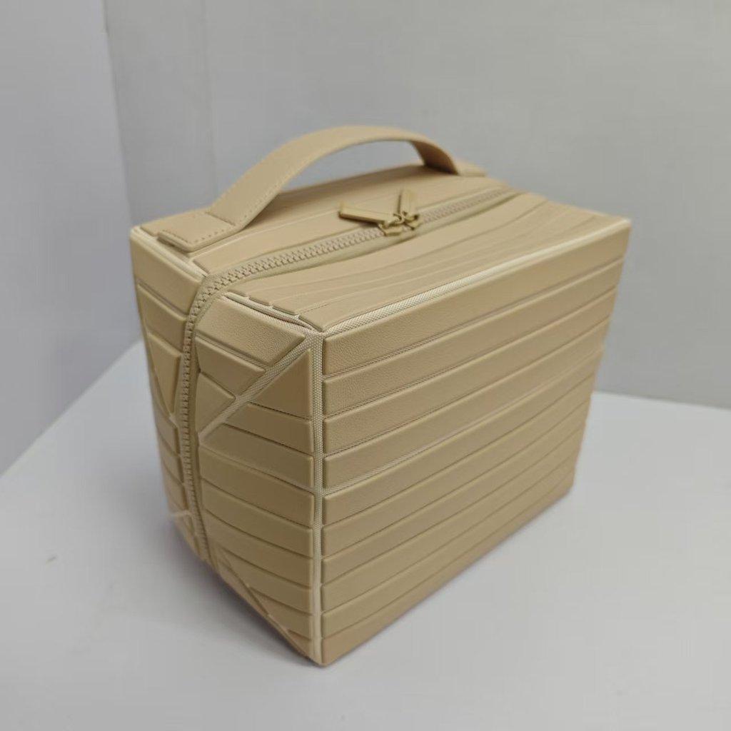 Pvc Travel Makeup Bag With Striped Design And Foldable Function For Daily Use