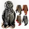 Headscarf, Faux Silk Satin Square Scarf, Leopard-print Scarf, 90cm Large Scarf