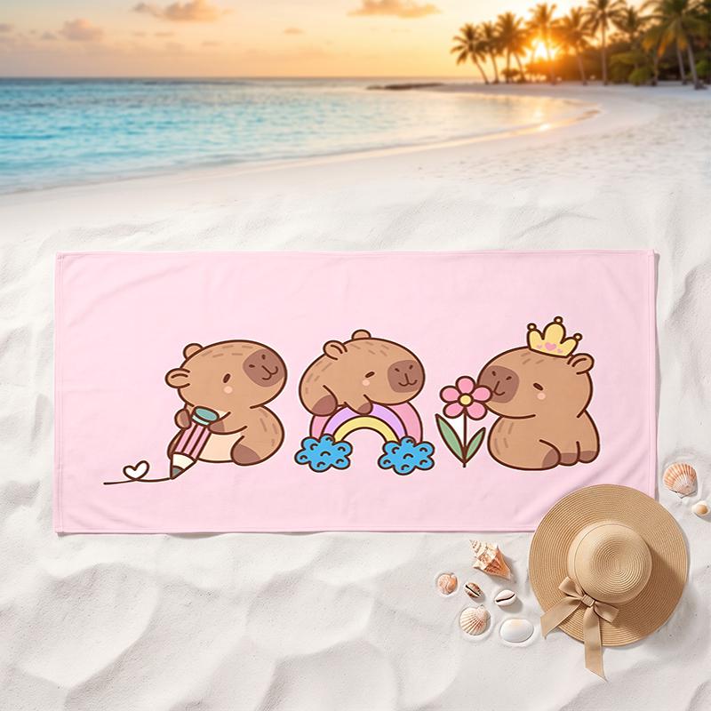 Capybara Soft and comfortable beach towel perfect for vacations and poolside use an ideal gift for summer holidays