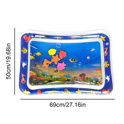 Water Sensory Playmat with Fish Water Sensory Play Mat Tummy Time Water Play Mat for Bored Indoor Cats