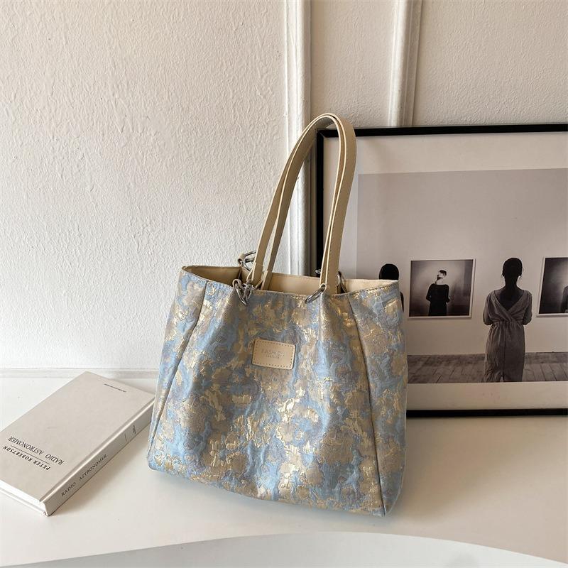 Vintage Tote Bag New Trendy Fashion Student Party Class Versatile Portable Shoulder Large Capacity Bag