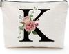 A Z Personalized Letter Makeup Bag Monogrammed Bridesmaid Gifts Presents Cosmetic Bag Portable Storage Organizer Pouch Travel