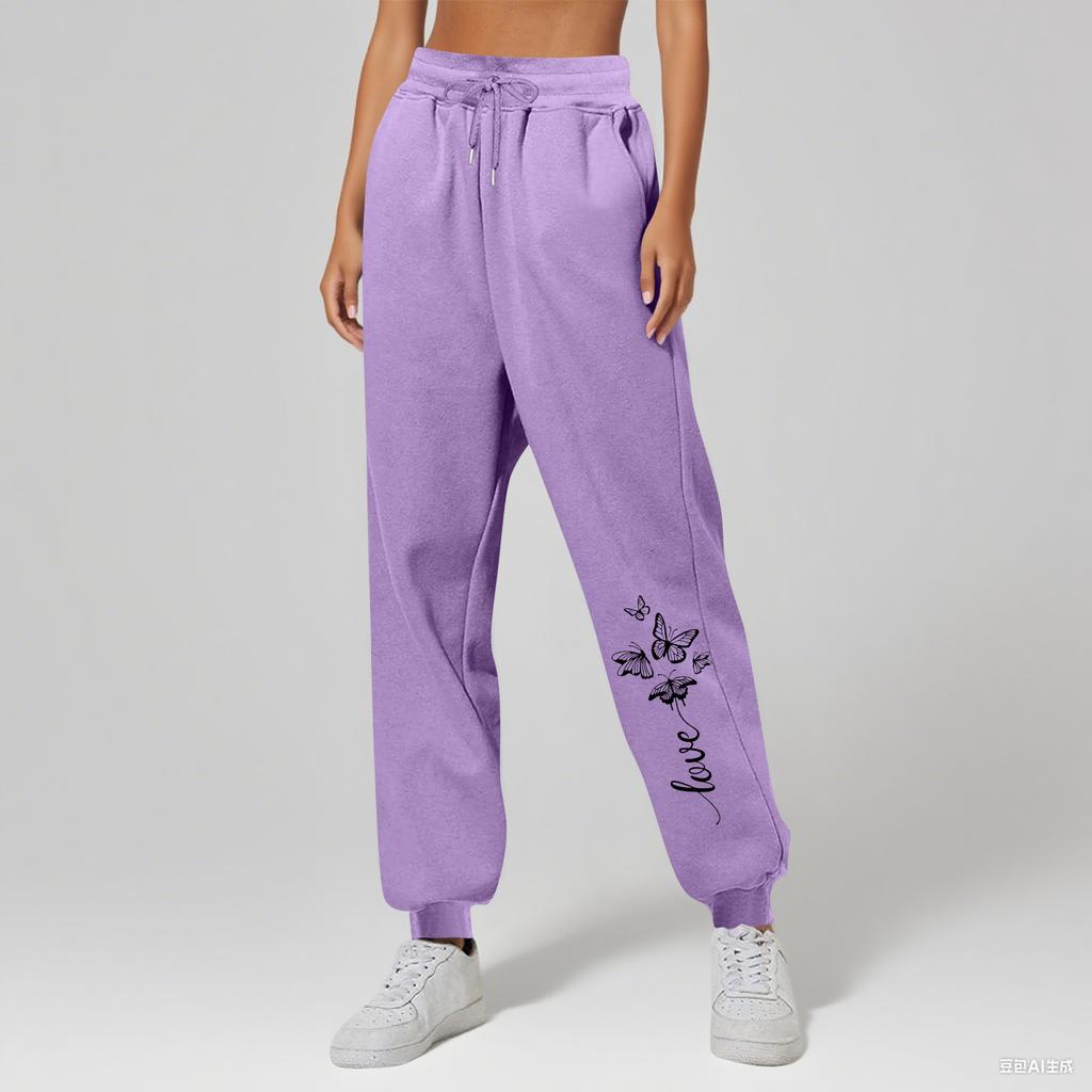 Ladies' Printed Unisex Casual Pocket Drawstring  Pants
