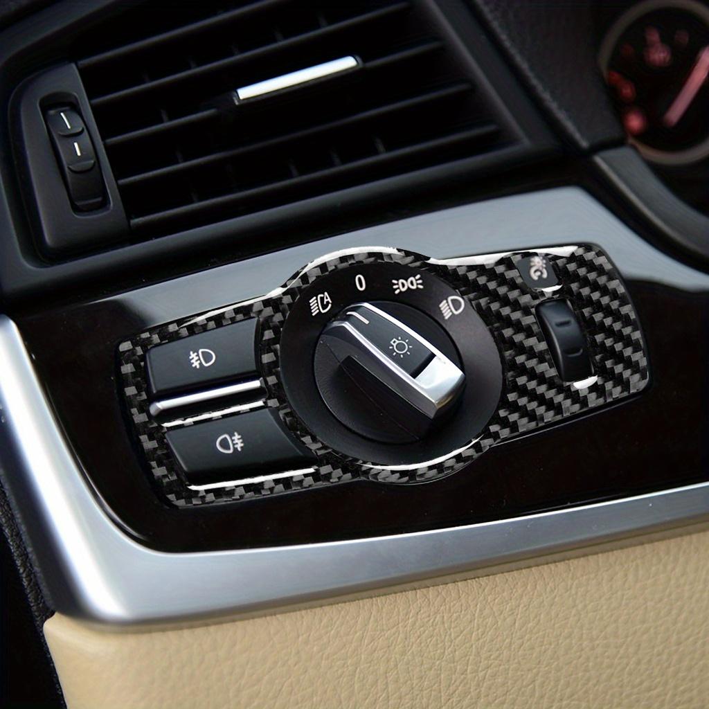 Real Soft Carbon Fiber Sticker Headlight Switch Decorative Sticker Interior Decorative Sticker for BMW 5 Series F10 2011 2012 2013 2014 2015 2016 2017