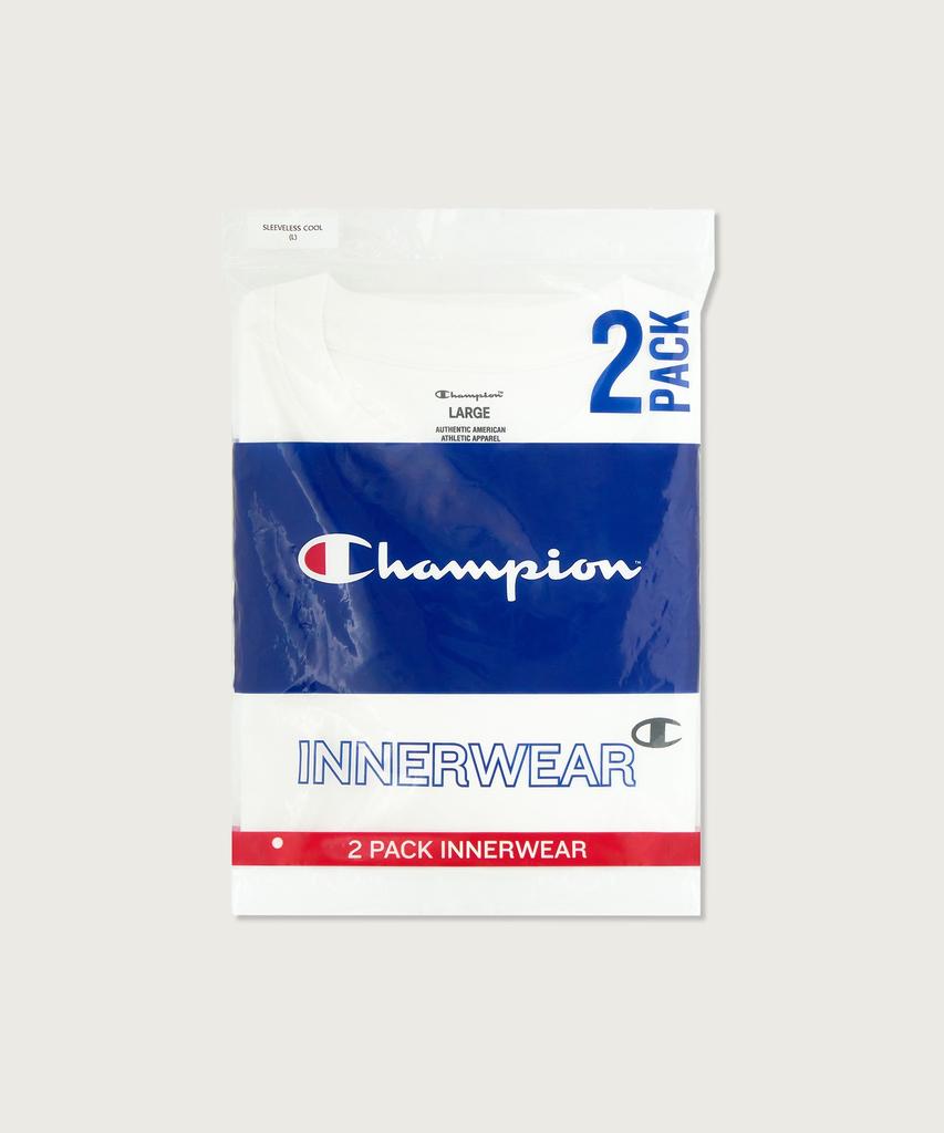 CHAMPION [2-Pack] Relaxed Fit Crew Neck Cool Sleeveless White/Black