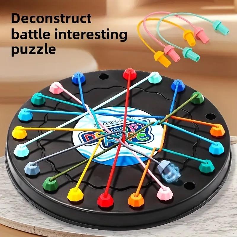Kids Rope Knots Tactile Social Board Games Logical Thinking Challenge Twisted Connected Line Brain Strategy Table Games