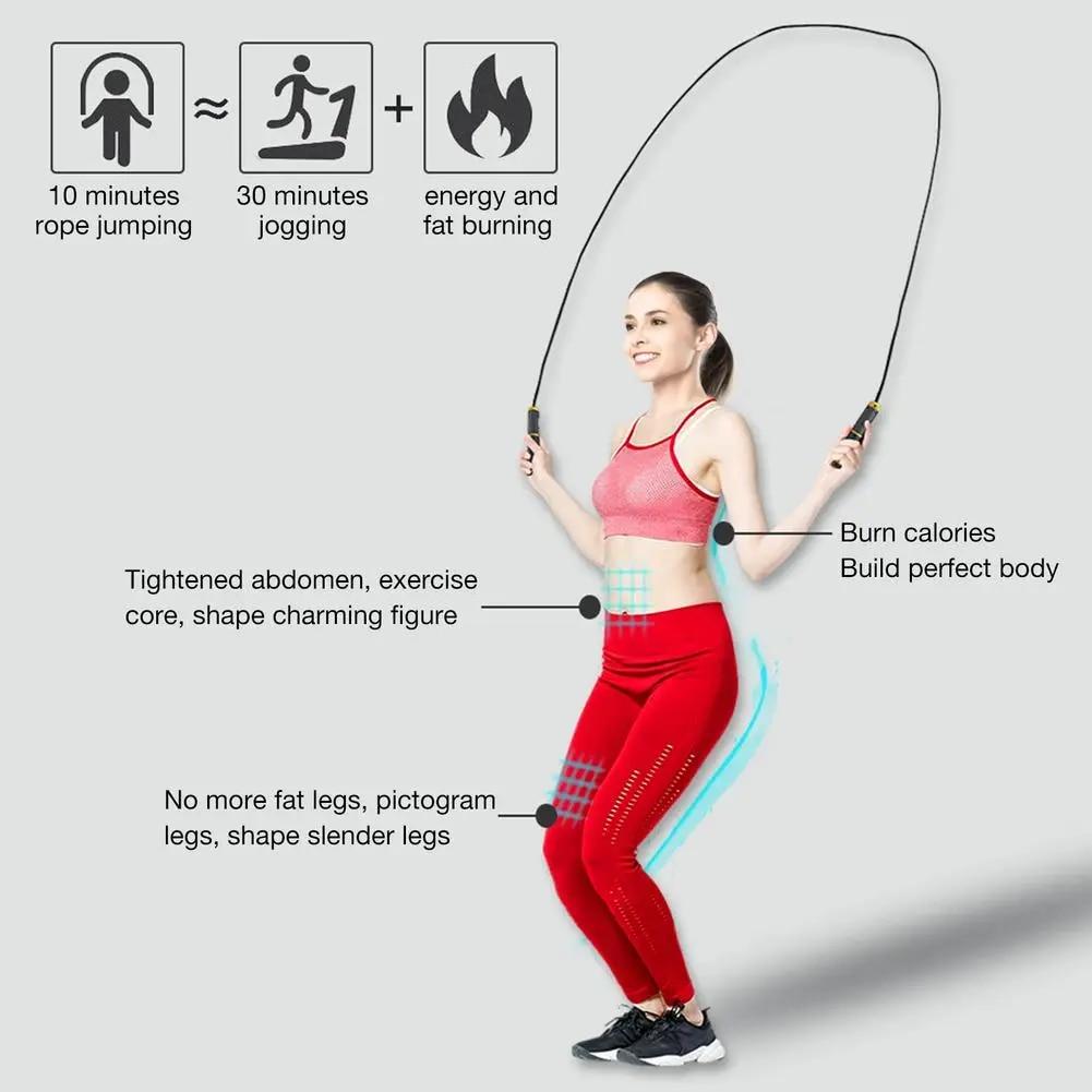 2 In 1 Multifun Speed Skipping Rope With Digital Counter Professional Ball Bearings And Non-slip Handles Jumps And Calorie Count