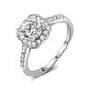 Wedding Proposal Solitaire Rings for Women Female Silver Color Square Zirconia Crystal Engagement Marriage Ring Jewellry R781