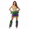 Carnival Fringe Skirt Brazilian Samba Dress Purple Gold Green Belly Dance Performance Skirt Fringed Festival Dance Party Costume