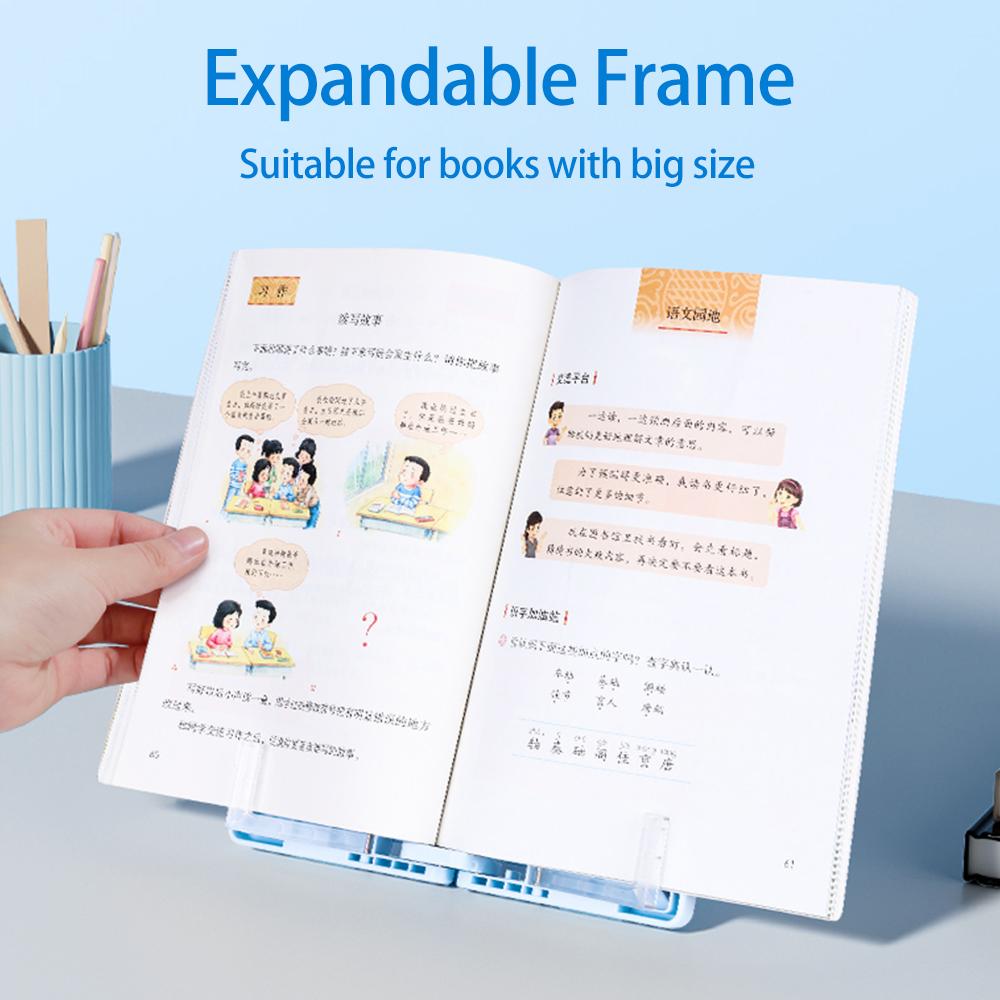 Tenwin blyantboks og sammenleggbar lesebokhylle 2-i-1 multifunksjons pennetui med to lag bærbart